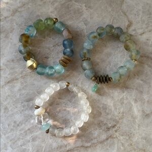 🤍New🤍 Wintergreen Beaded Bracelet Set of 3